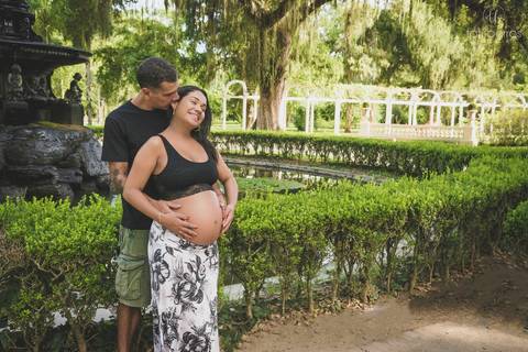 ensaio gestante Rio de Janeiro, Jardim Botânico, a espera da Ísis'